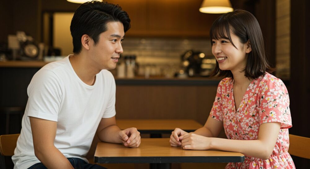 話し合うカップル