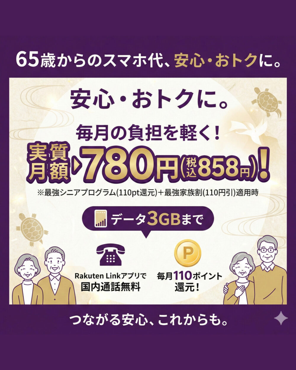 最強シニアプログラム　３GBまで　料金